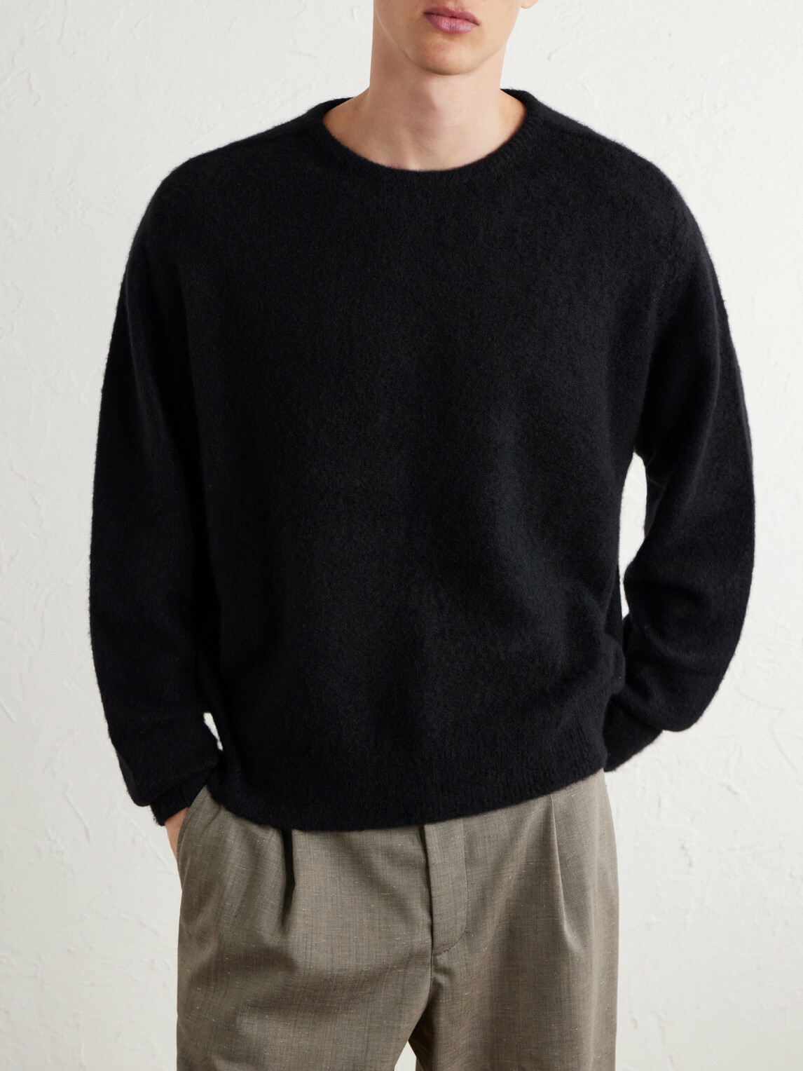 A.PRESSE - Brushed Cashmere Sweater - Black