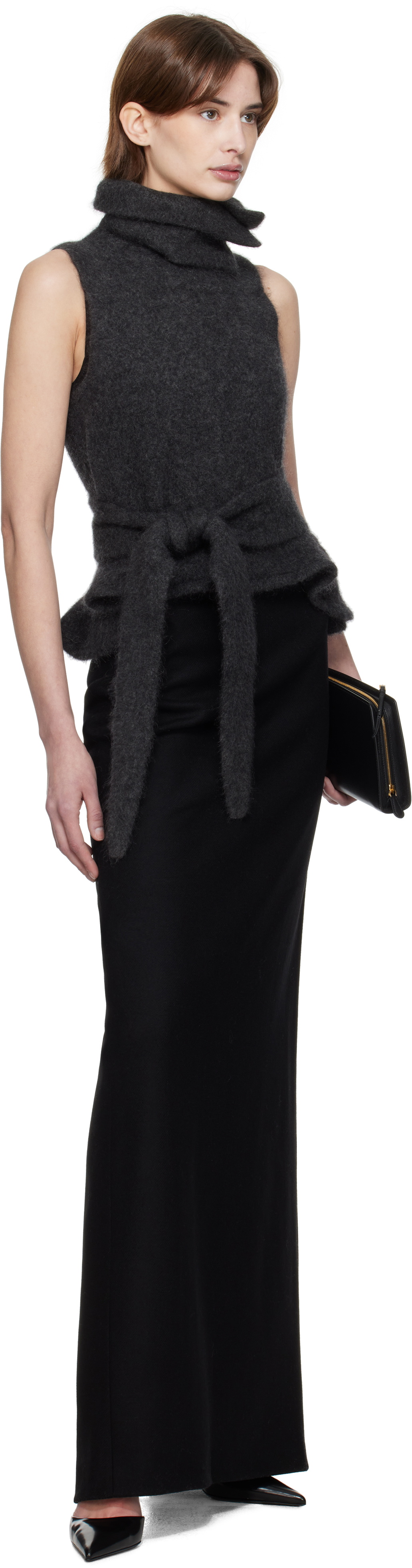 AARON ESH Black Pencil Maxi Skirt