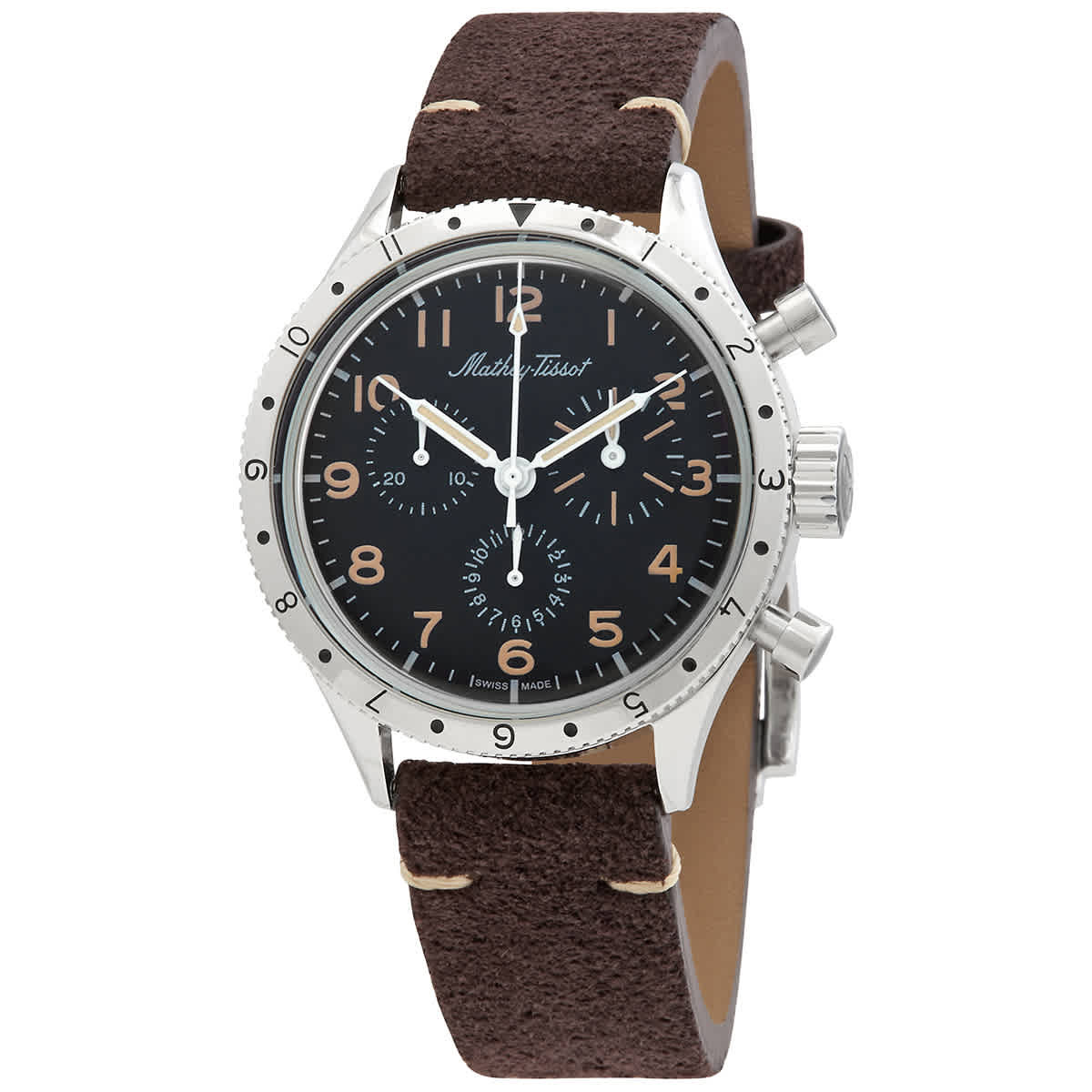 Mathey-Tissot Homage TYPE XX Chronograph Quartz Black Dial Mens