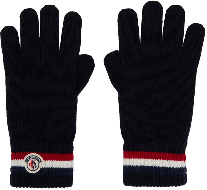 Photo: Moncler Navy Wool Gloves