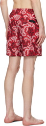 Lanvin Red Printed Swim Shorts