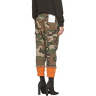 R13 Green and Orange Camo Harrem Sweat Cuffs Cargo Trousers
