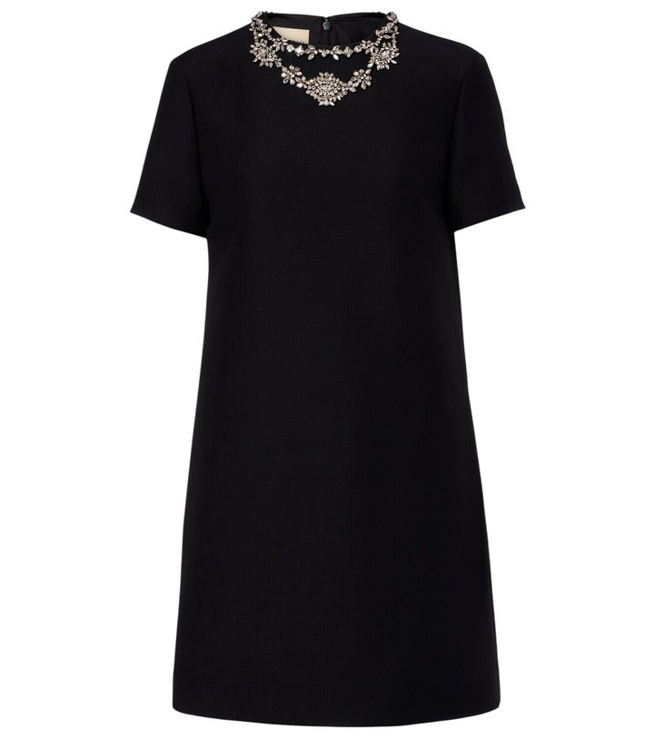 Photo: Valentino Crepe Couture embellished wool and silk minidress
