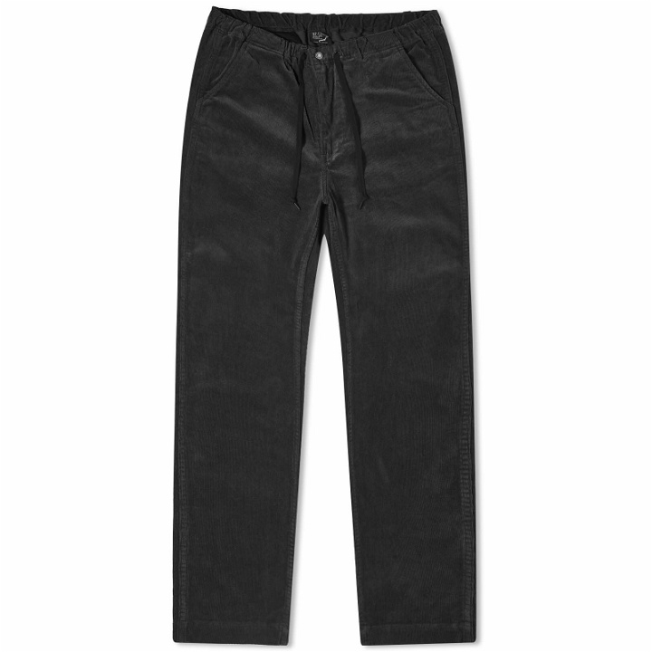 Photo: orSlow Men's New Yorker Stretch Corduroy Pants in Charcoal Grey