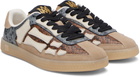 AMIRI Gray & Brown Snake Pacific Bones Sneakers