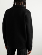 Stone Island - Logo-Embossed Wool-Felt Cardigan - Black