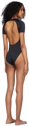 Balenciaga Black Open Back T-Shirt One-Piece Swimsuit