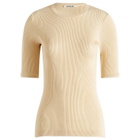 Auralee Women's Cotton Rib Knit T-Shirt in Yellow Beige
