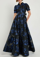 Rebecca Vallance Alexandra Floral-jacquard Woven Maxi Dress Navy