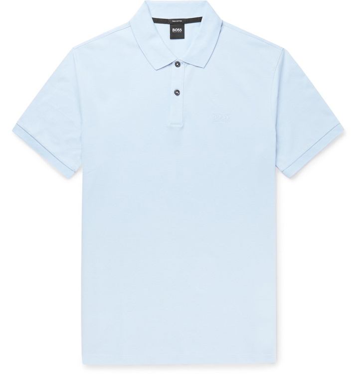 Photo: Hugo Boss - Pallas Slim-Fit Cotton-Piqué Polo Shirt - Blue