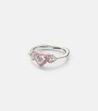 Kamyen 18kt white gold and enamel ring with diamonds