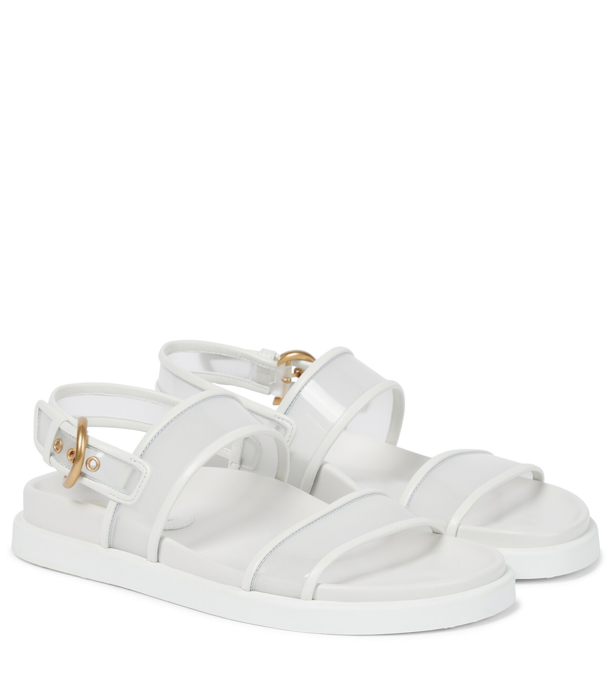 Aquazzura Illusions Plexi 105 Pvc And Leather Sandals - White - ShopStyle