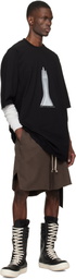 Rick Owens DRKSHDW Brown Temple Long Boxers Butt Zip Shorts