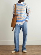 BODE - Wedgewood Intarsia-Knit Wool Sweater - Blue