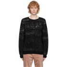 Rochas Homme Black and Grey Brushed Jacquard Sweater