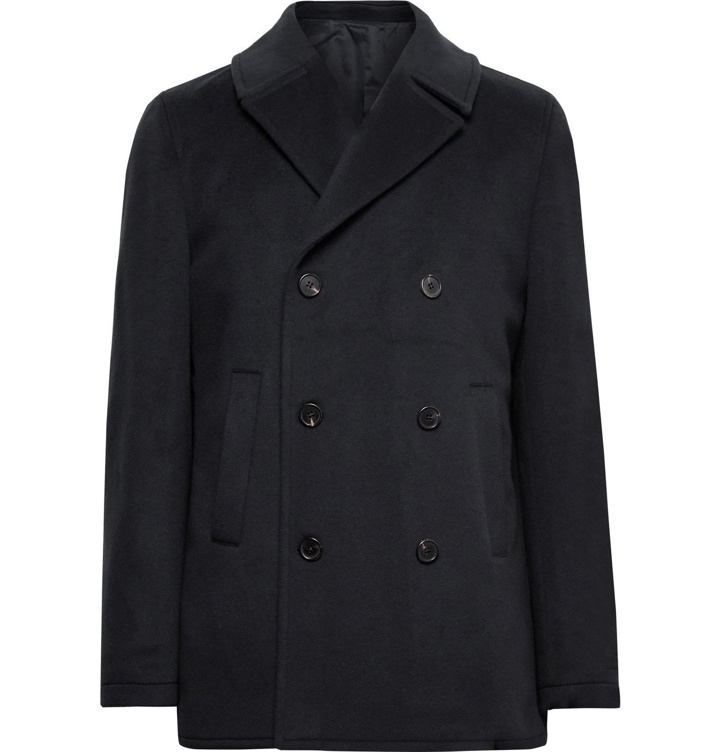 Photo: Altea - Double-Breasted Cashmere Peacoat - Blue
