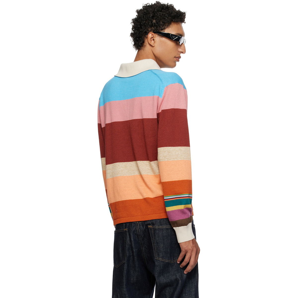 Paul Smith Multicolor Cotton-Linen Bold Stripe Rugby Polo