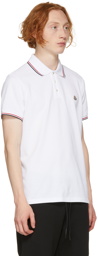 Moncler White Logo Polo