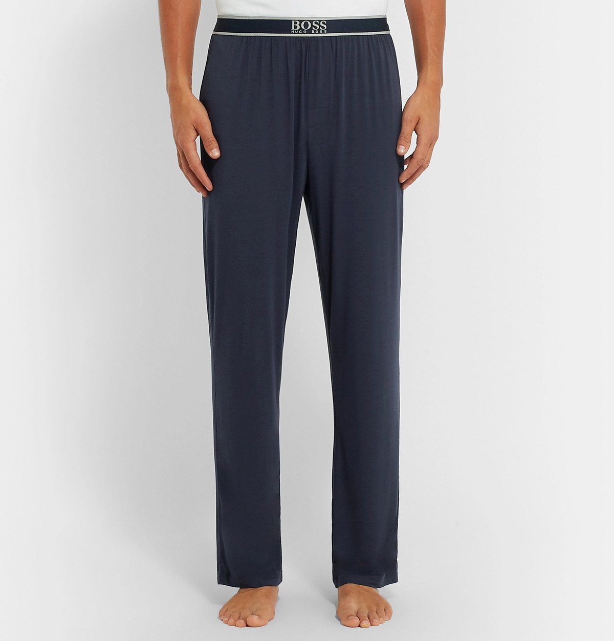 BOSS - Stretch-modal pajama bottoms with logo waistband