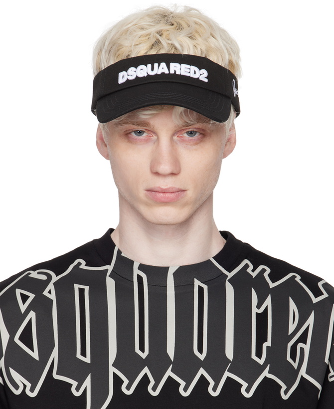 Photo: Dsquared2 Black Embroidered Visor