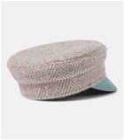 Ruslan Baginskiy Suede-trimmed herringbone hat