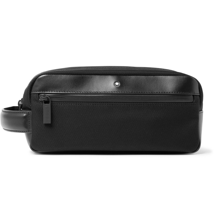 Photo: Montblanc - Nightflight Leather-Trimmed Canvas Wash Bag - Black