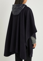 Moncler Hooded Belted Wool-blend Cape Coat - Navy - One Size