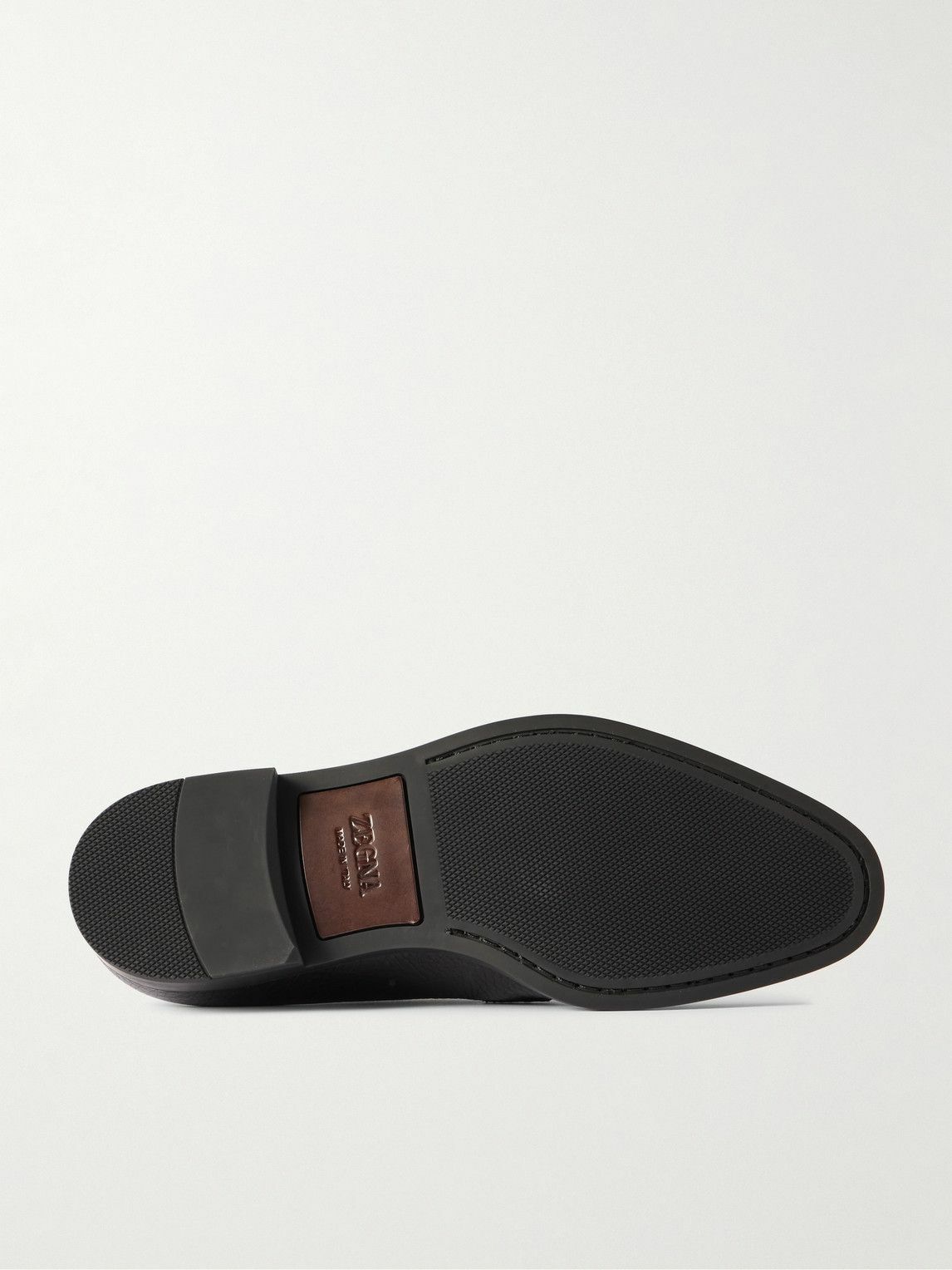 Zegna - New Classic Flex Full-Grain Leather Derby Shoes - Black