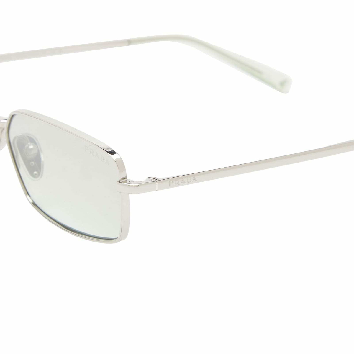 Prada Eyewear Women's A60S Sunglasses in Silver/Light Green Silver Gradient 