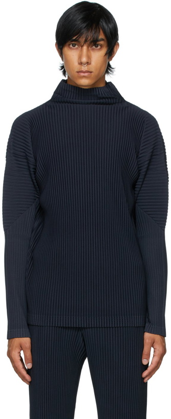 Photo: Homme Plissé Issey Miyake Navy Basics Turtleneck