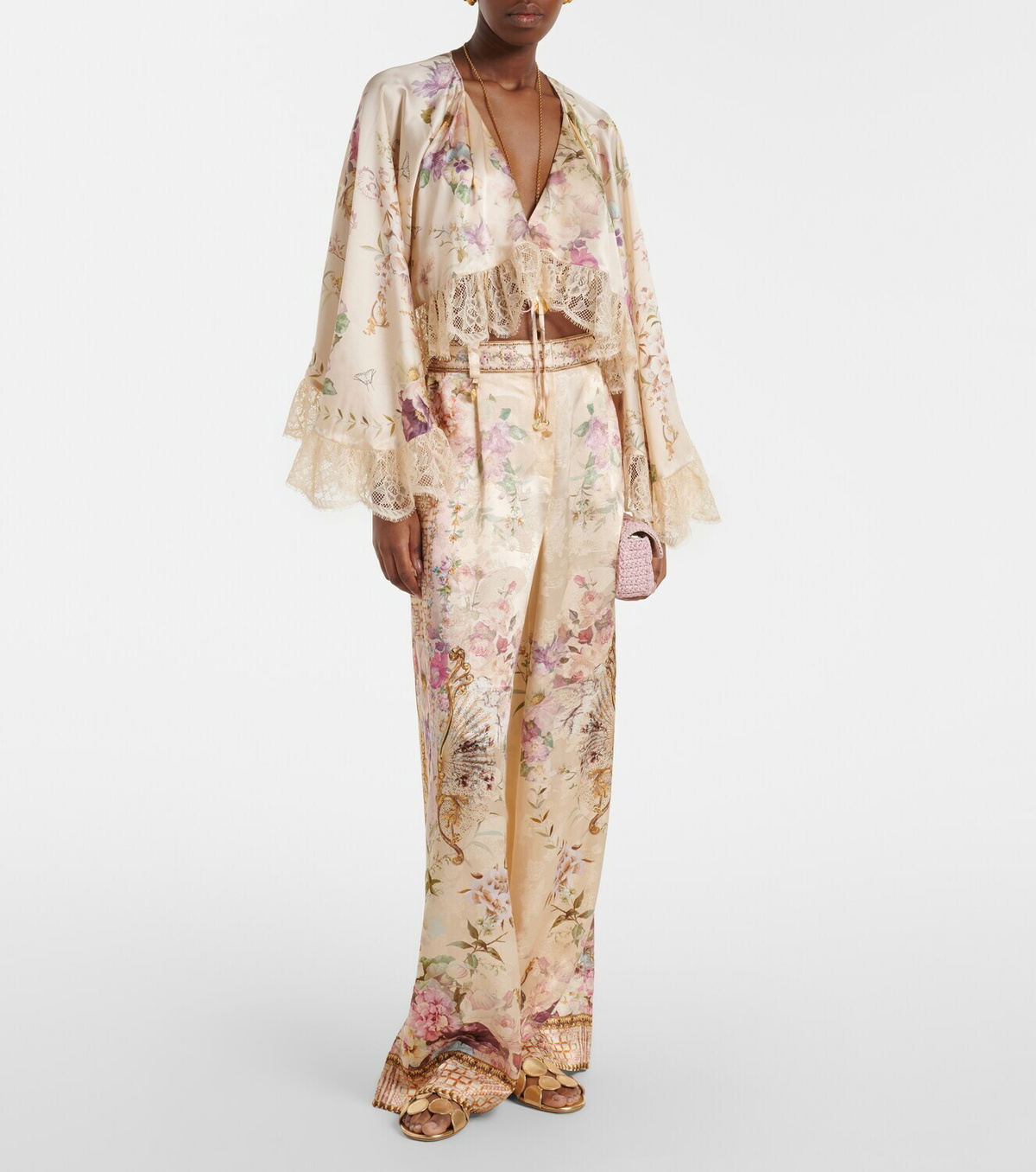 Camilla Printed wide-leg pants