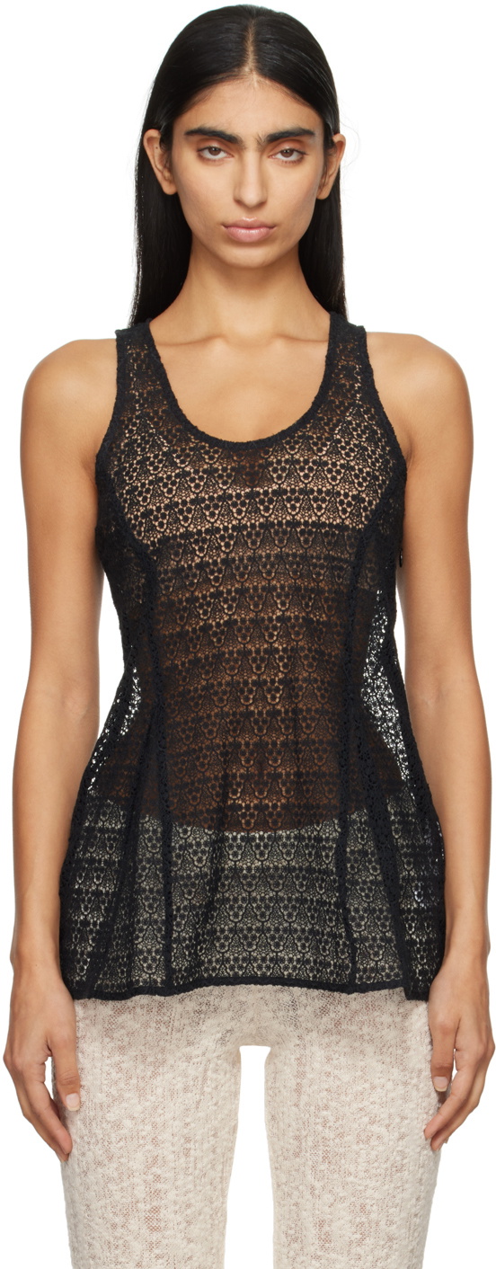 BITE Black Tailored Lace Tank Top