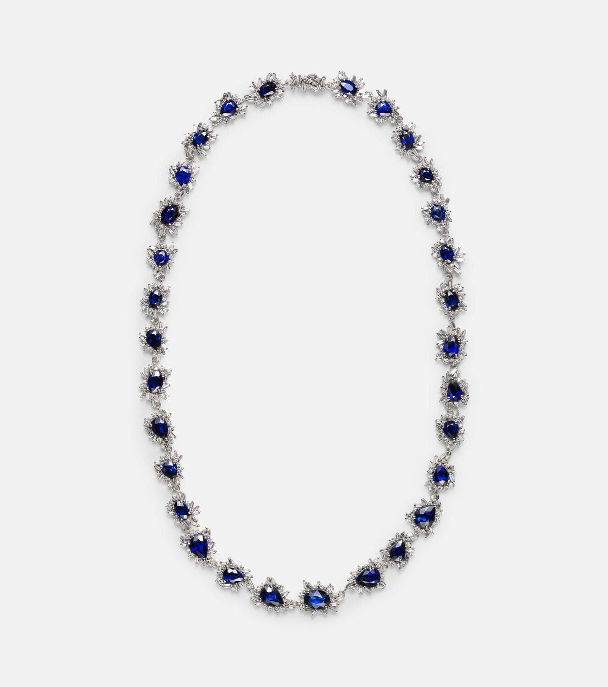 Suzanne Kalan 18kt white gold necklace with sapphires and diamonds