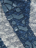 Falke - Lodge Homepad Faux Leather-Trimmed Cotton-Blend Socks - Blue