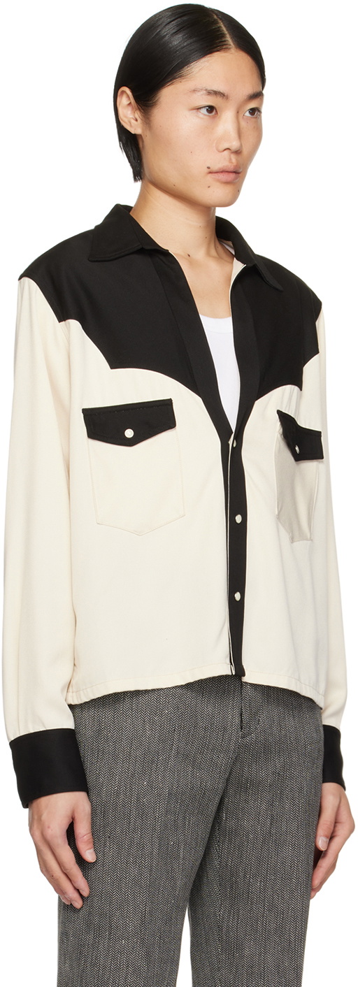 The Letters Off-White & Black Western Shirt