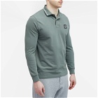 Stone Island Men's Long Sleeve Patch Polo Shirt in Musk