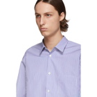Comme des Garcons Shirt White and Blue Stripe Poplin Shirt