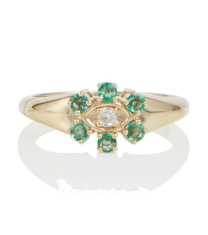 Photo: Sydney Evan 14kt gold signet ring with diamonds