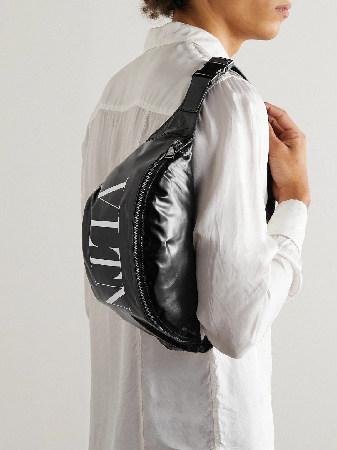 Valentino Garavani VLOGO Print Backpack - Black for Men