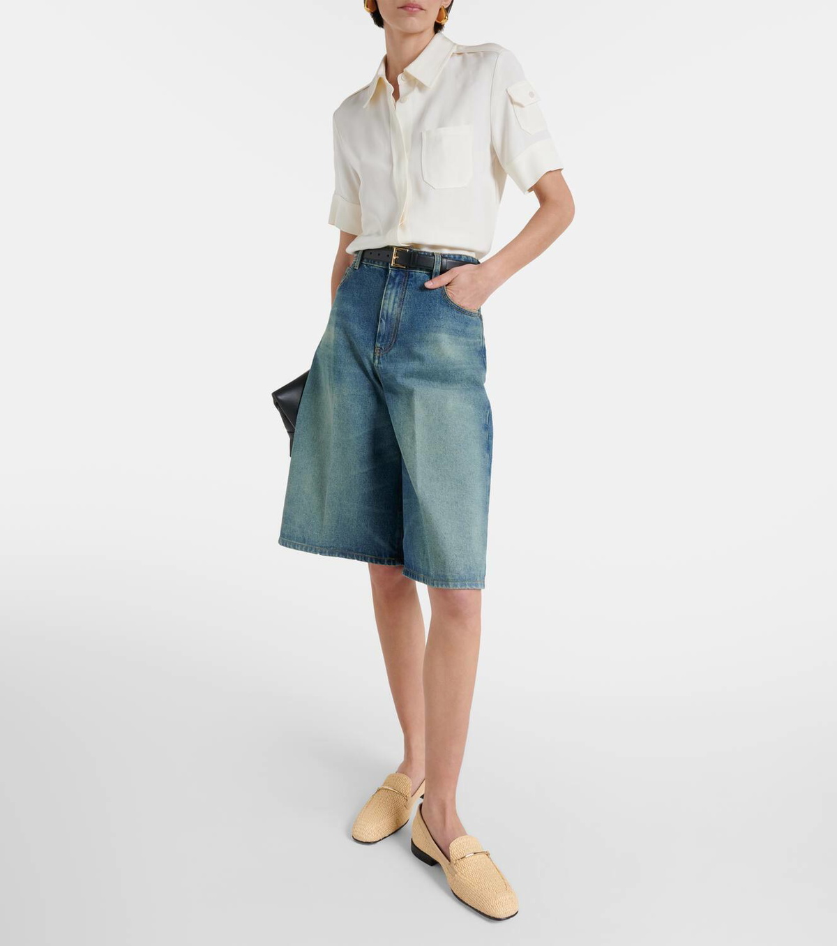 Victoria Beckham Raffia and leather loafers