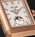 JAEGER-LECOULTRE - Casa Fagliano Reverso Tribute Calendar Limited Edition Hand-Wound 29.9mm 18-Karat Rose Gold and Leather Watch, Ref. No. 3912420 - Gray