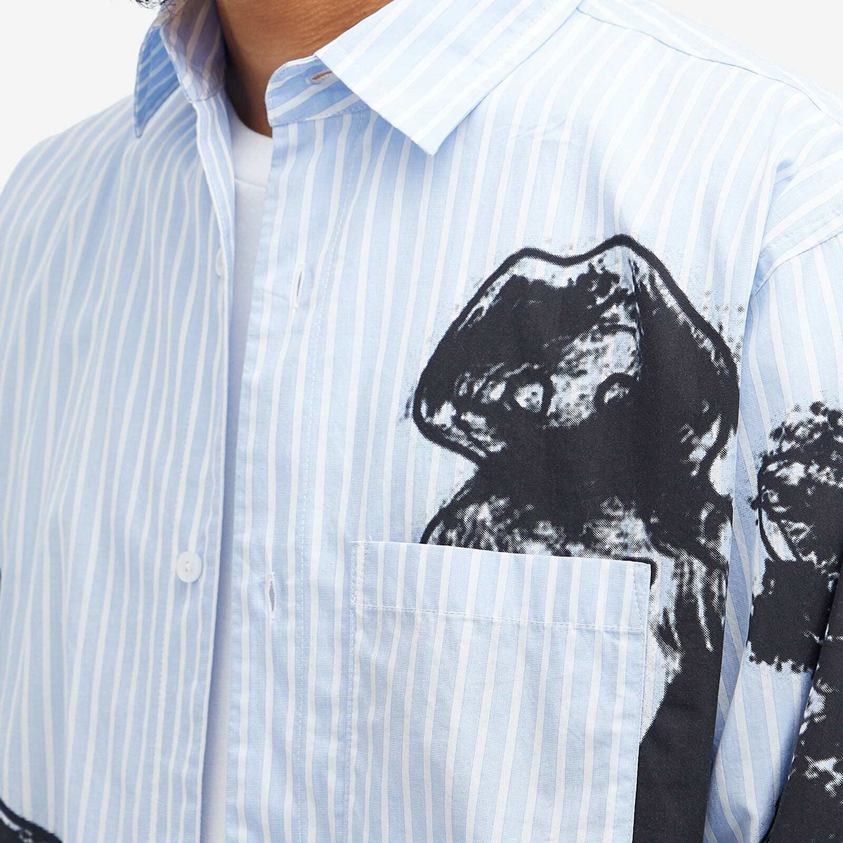 P.A.M. Men's Figures Stripe Shirt in Blue Stripe