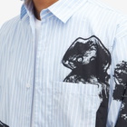 P.A.M. Men's Figures Stripe Shirt in Blue Stripe