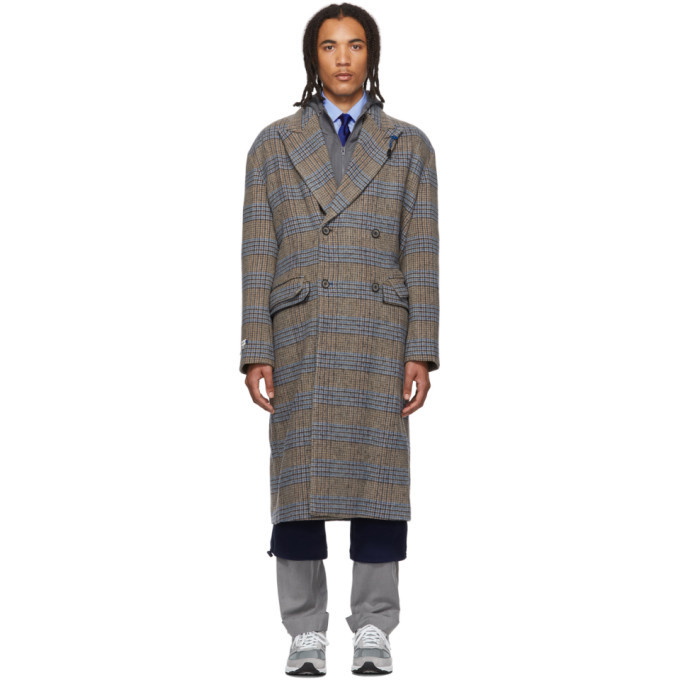 Photo: ADER error Brown and Blue Wool Sherlock Double Coat