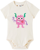 Off-White Baby Three-Pack Off-White Monster Bodysuits