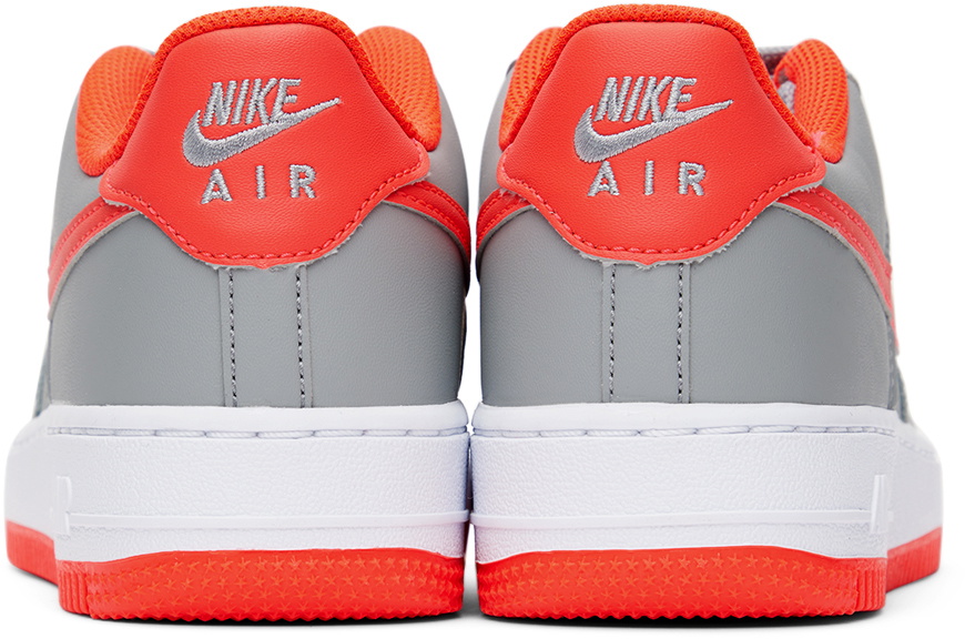 Nike Kids Gray Red Air Force 1 Big Kids Sneakers Nike