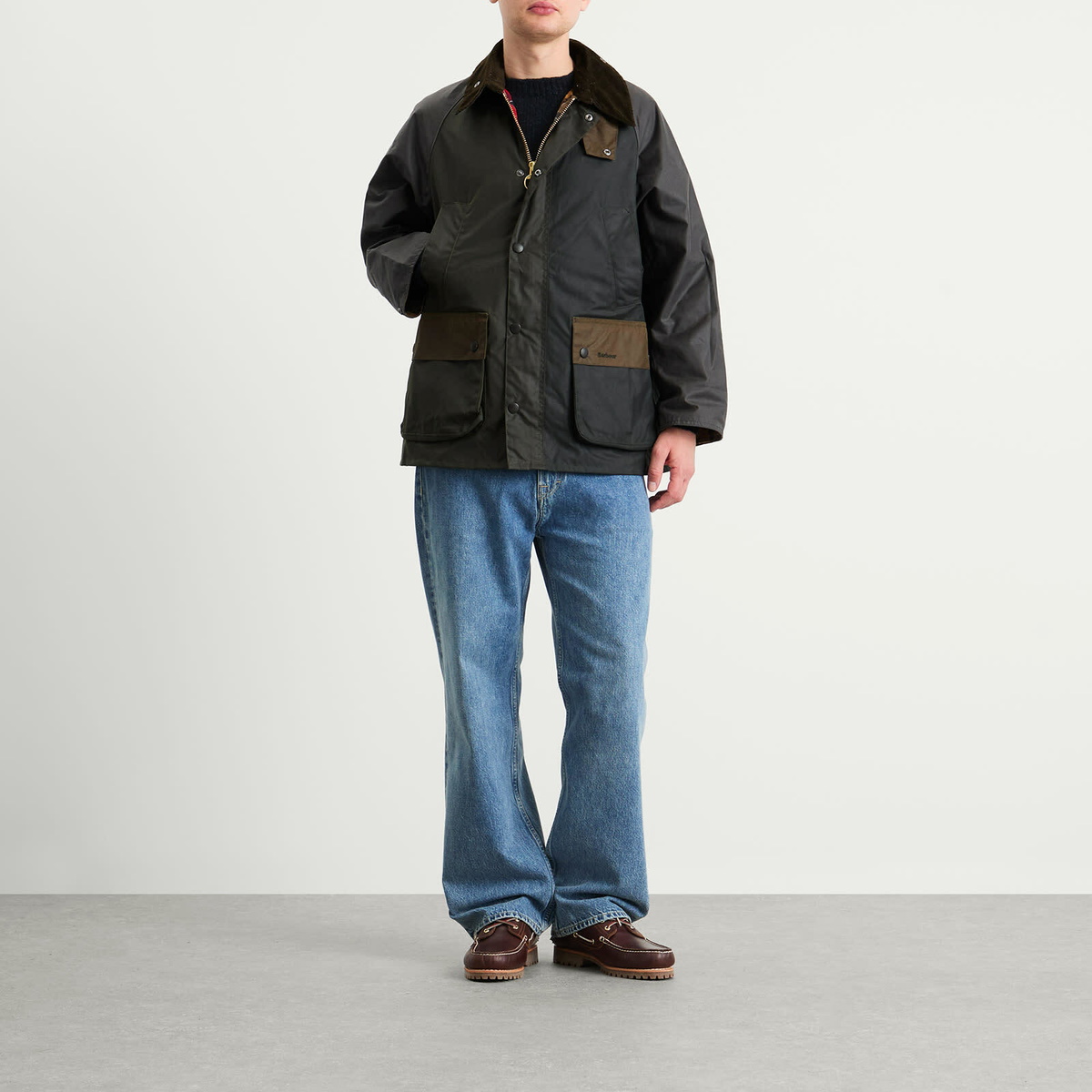Barbour Men's Patchwork OS Bedale Wax Jacket in Sage Multi Barbour