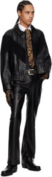 Ernest W. Baker Black Studded Large Buckle Belt