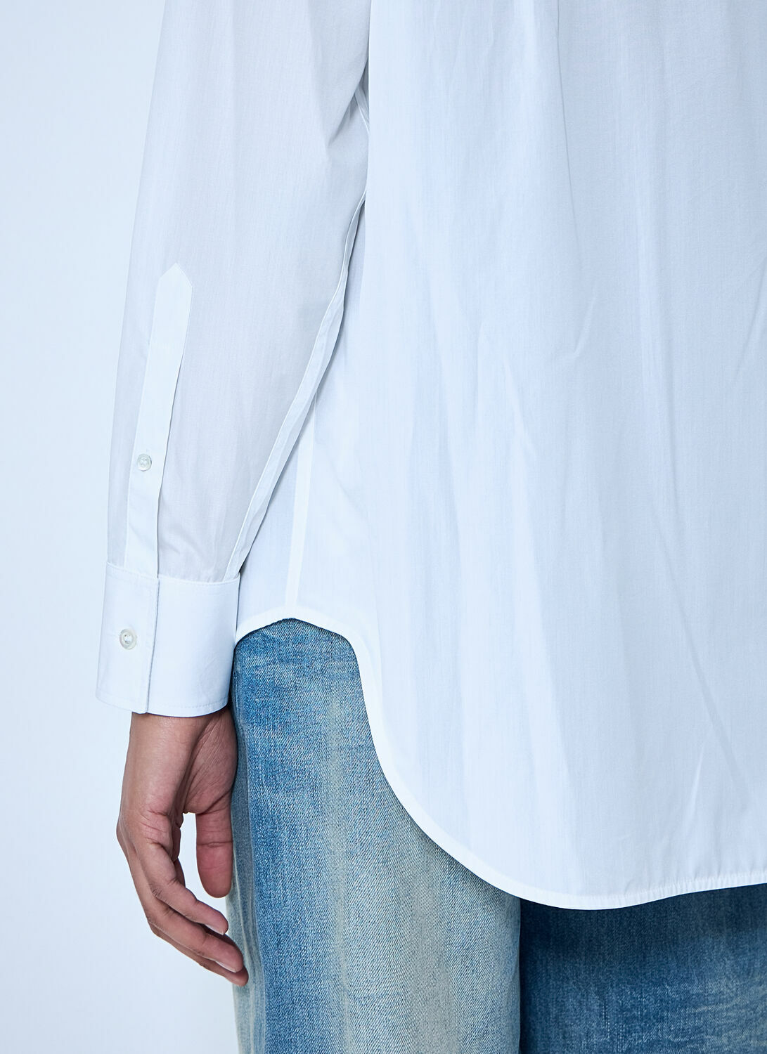 Maison Margiela White Folded V-Neck Collar Shirt