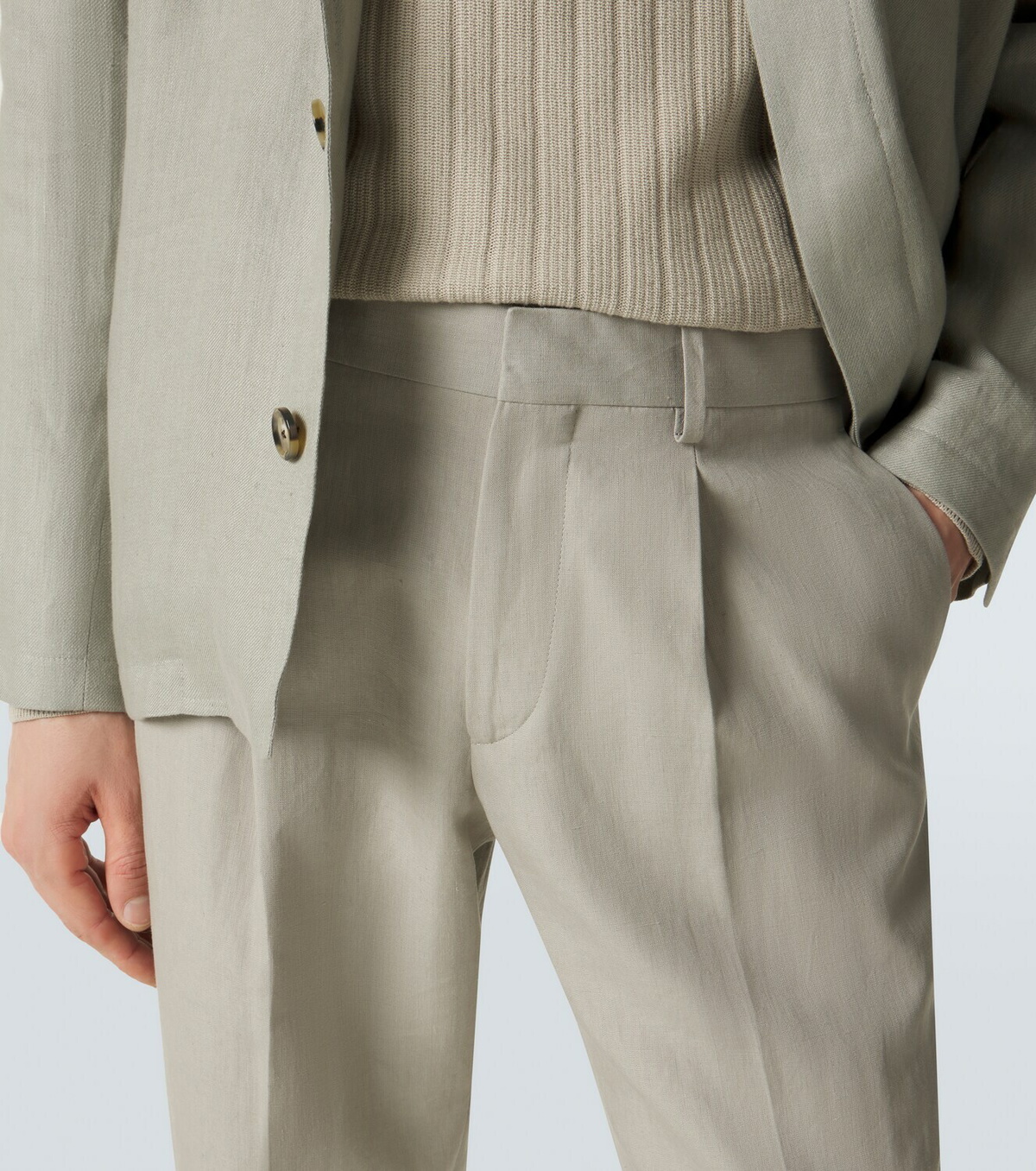 Lardini Linen, cotton, and silk chinos
